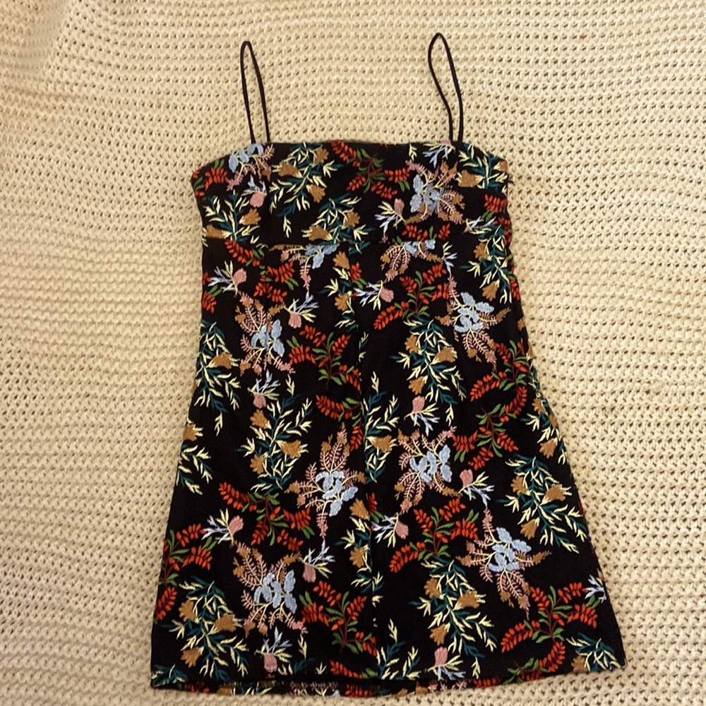 Urban Outfitters Black Floral Mini Dress